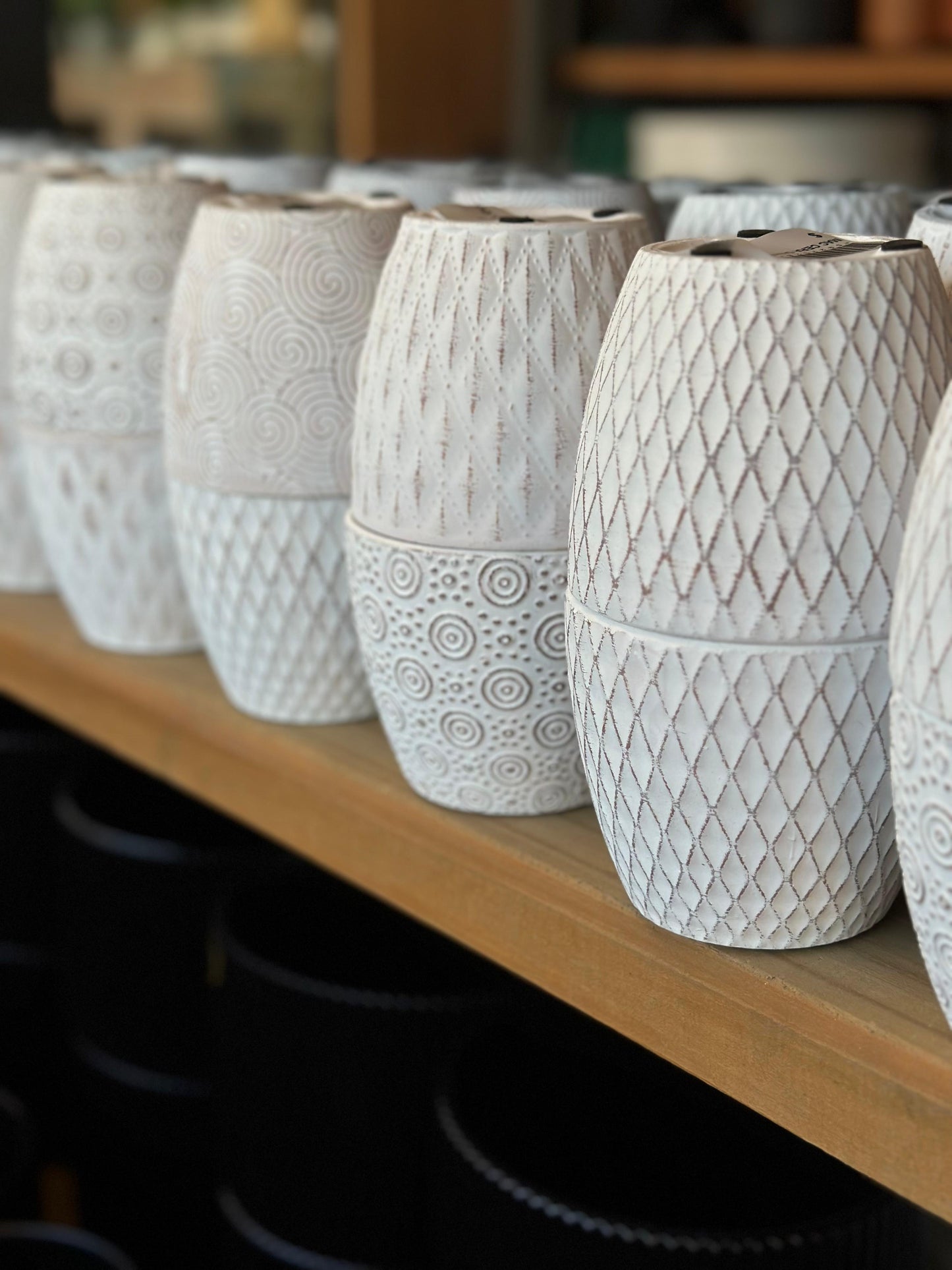 Maceta cerámica diseño base blanca