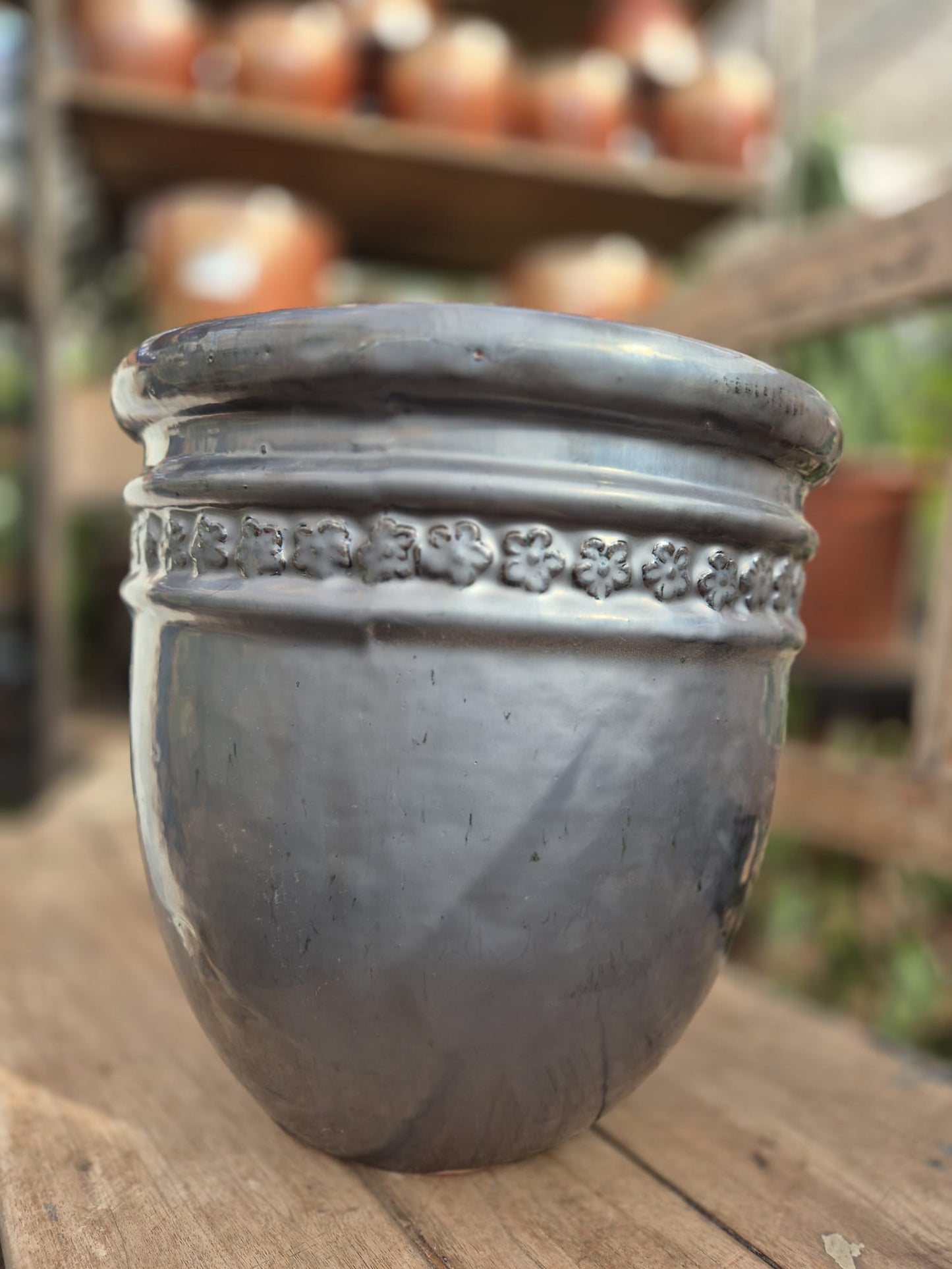 Maceta cerámica esmaltada ALEJANDRIA