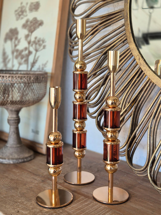 Candelabro metal y acrílico