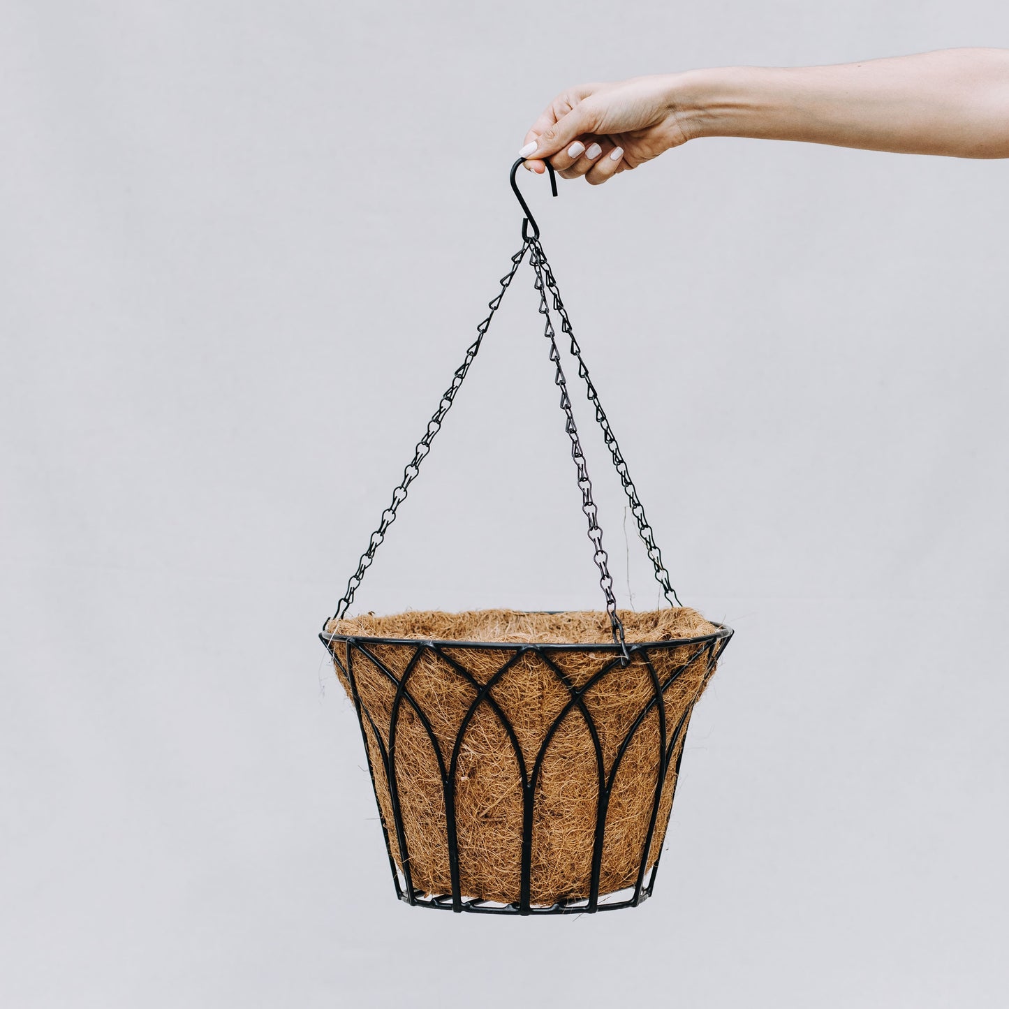 Maceta colgante de coco cónica