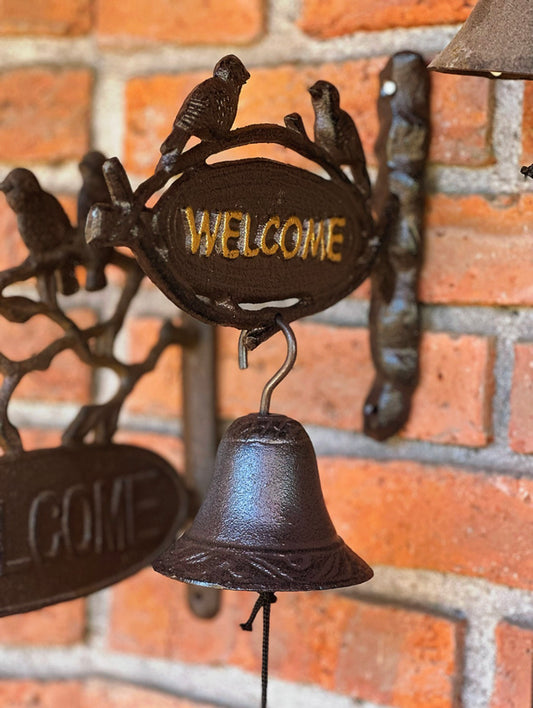 Campana de hierro Welcome+2 pájaros