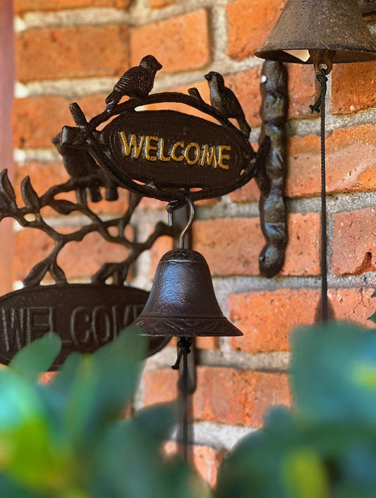 Campana de hierro Welcome+2 pájaros