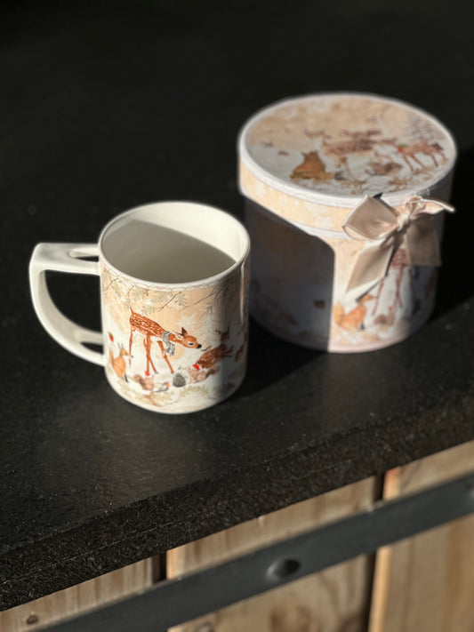 Taza c/cucharita y caja para regalo